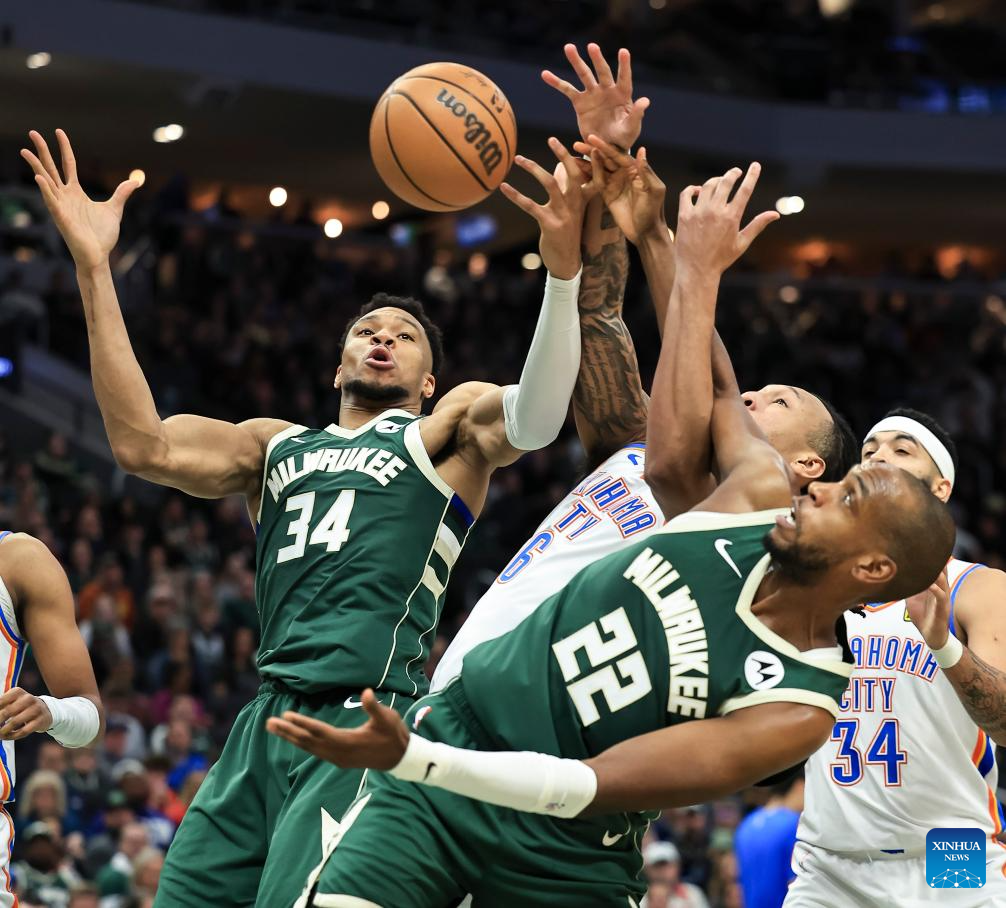 NBA Regular Season: Oklahoma City Thunder Vs. Milwaukee Bucks-Xinhua