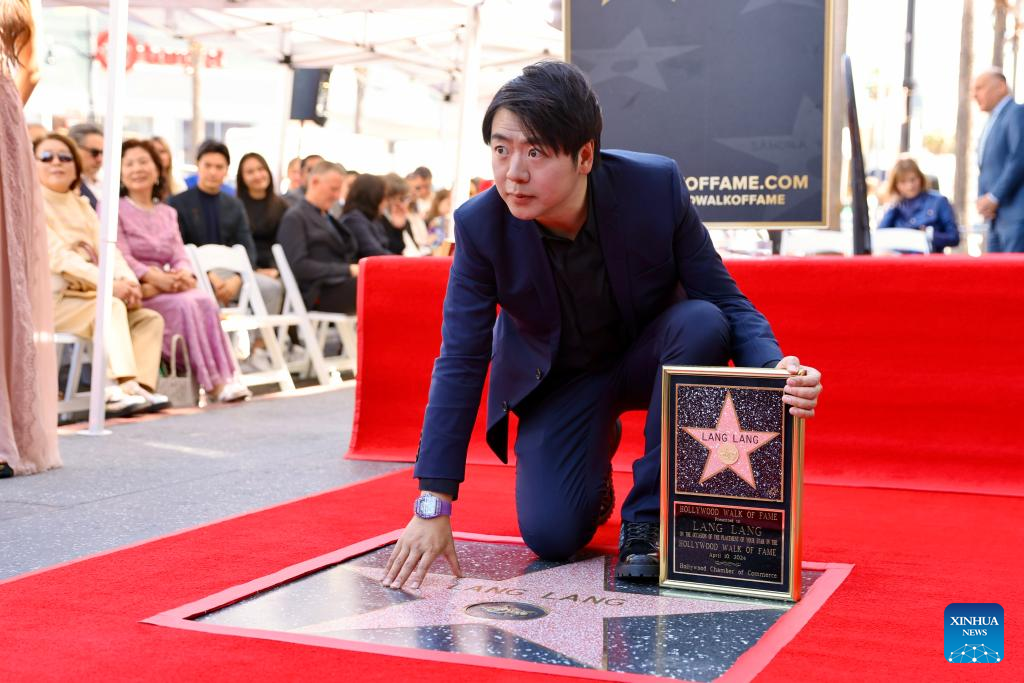 Chinese pianist Lang Lang honored with Hollywood Walk of Fame star