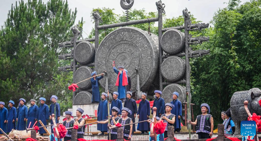 People Take Part in Celebration of 'Liuyueliu' in Liupanshui, SW China's Guizhou