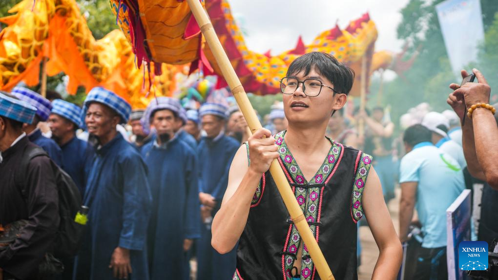 People Take Part in Celebration of 'Liuyueliu' in Liupanshui, SW China's Guizhou