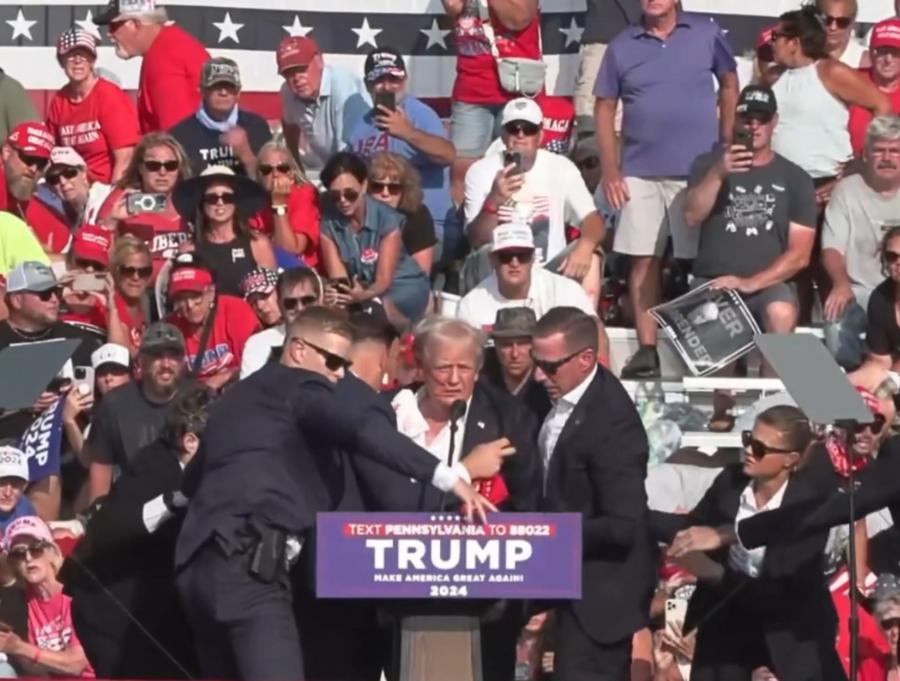 FOCUS | Trump escorted off stage during Pennsylvania Rally after loud ...