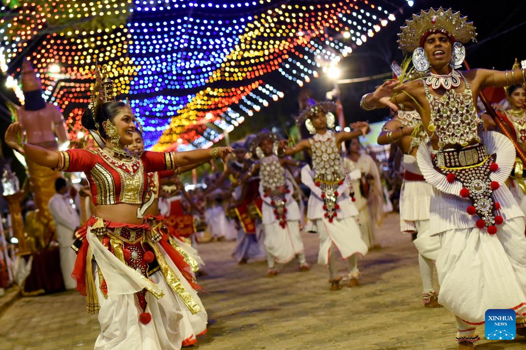 Kataragama Perahera celebrated in Katharagama, Sri Lanka-Xinhua