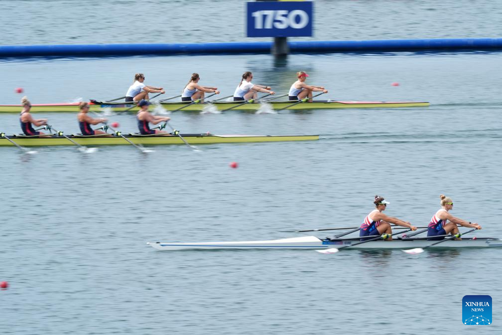 Highlights of Paris 2024 rowing team training-Xinhua