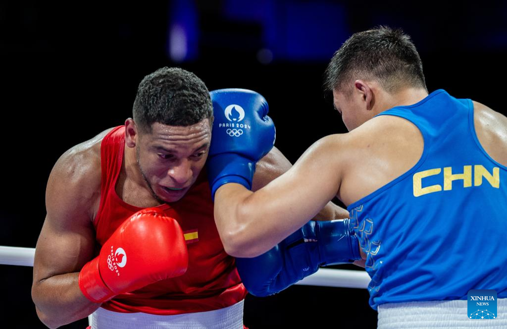 Paris 2024: Men's 92kg preliminaries round of 16 of boxing-Xinhua