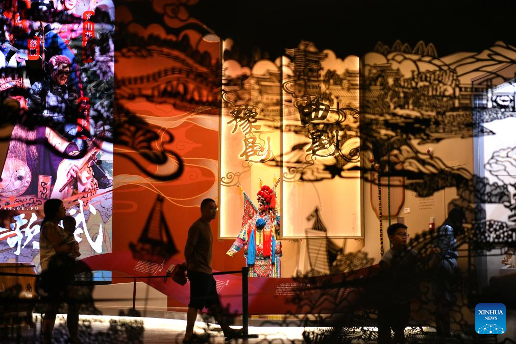 People Visit China Grand Canal Intangible Cultural Heritage Exhibition Hall in Cangzhou, N China