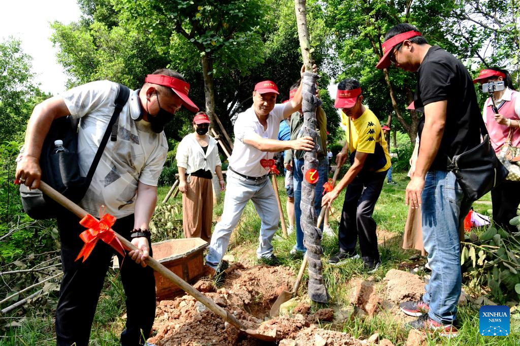 Couples Attend Tree-Planting Event on Qixi Festival in Xiamen