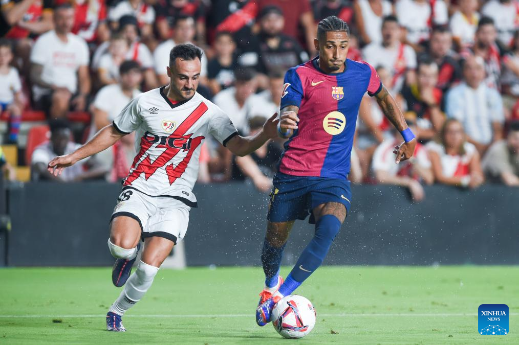 Spanish league football match: Rayo Vallecano vs. Barcelona-Xinhua