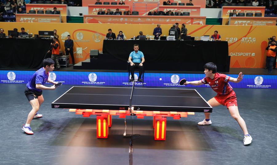 Japan claims two titles on concluding day at Asian Table Tennis C'ships