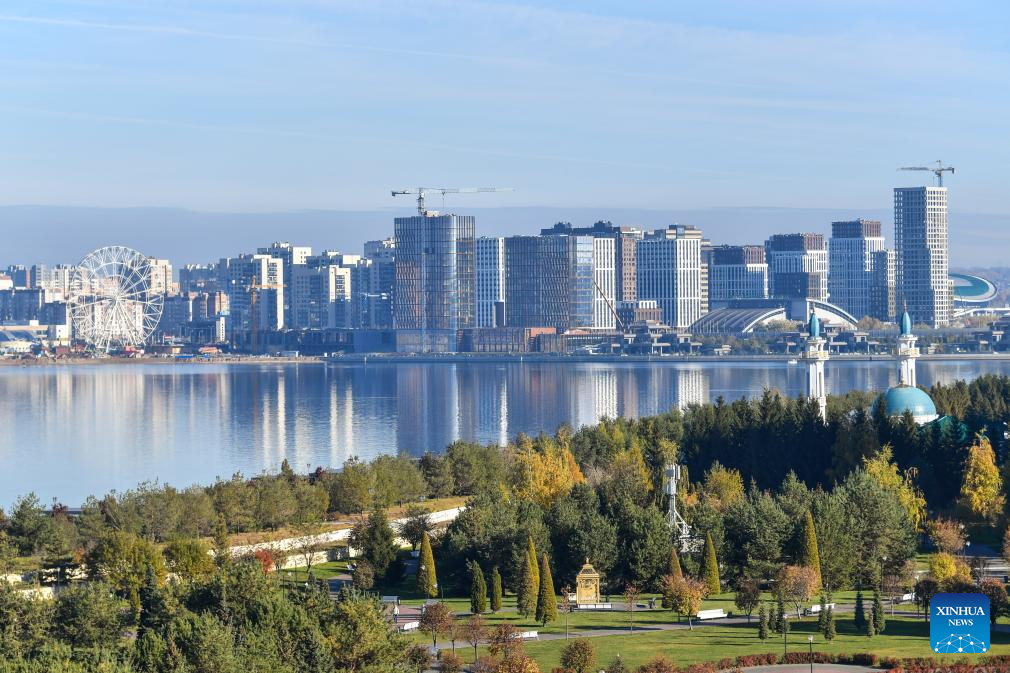 This photo taken on Oct. 20, 2024 shows a city view of Kazan, Russia. Kazan is the capital city of Russia's Republic of Tatarstan. (Xinhua/Cao Yang)