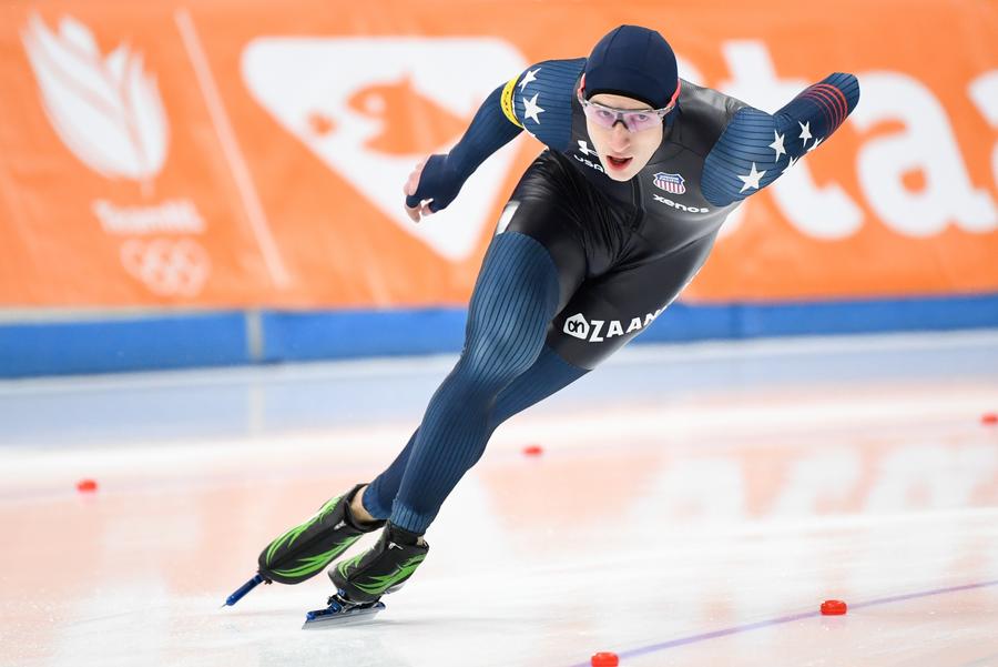 Stolz lowers men's 500m track record at ISU Speed Skating World Cup in