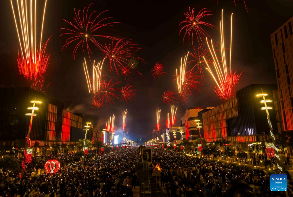 Fireworks explode in celebration of New Year in DohaXinhua