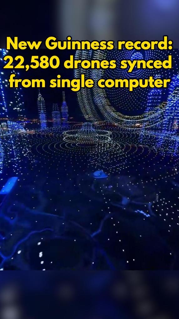 New Guinness record: 22,580 drones synced from single computer