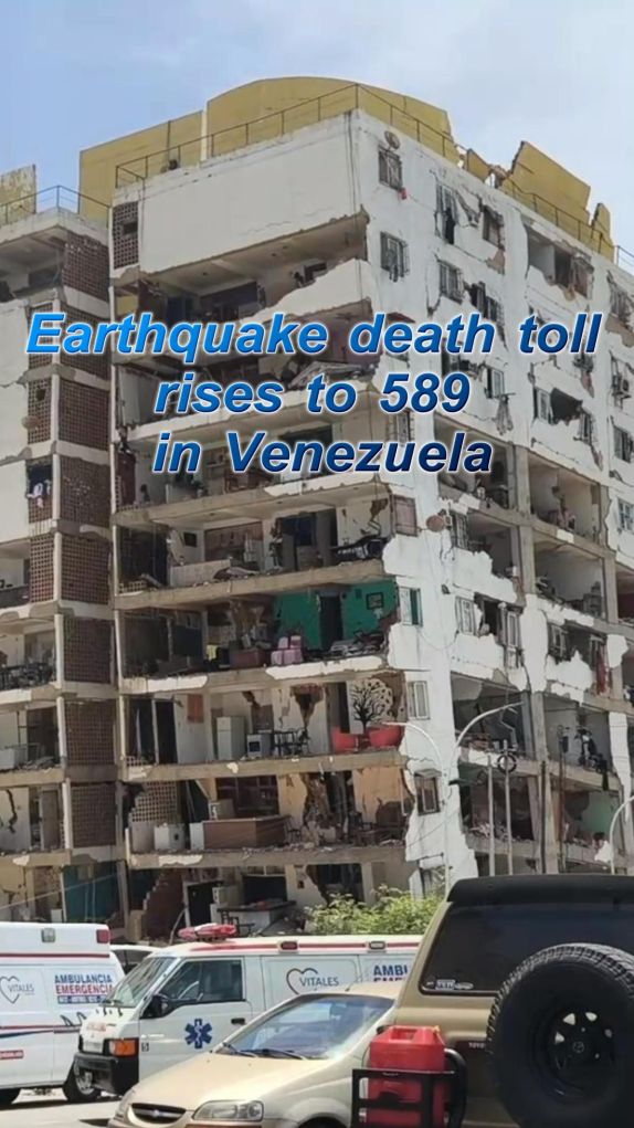 Venezuelan acting president says earthquake death toll rises to 589 with 2,980 injured 