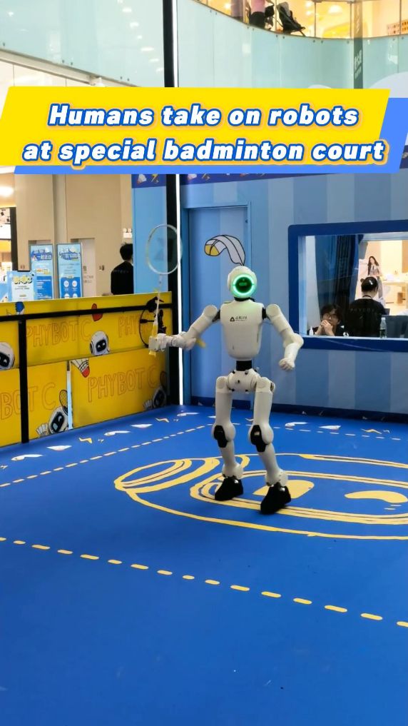 Humans take on robots at special badminton court in Guangzhou, China