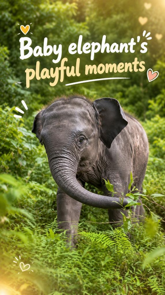 Elephant calf's playful moments