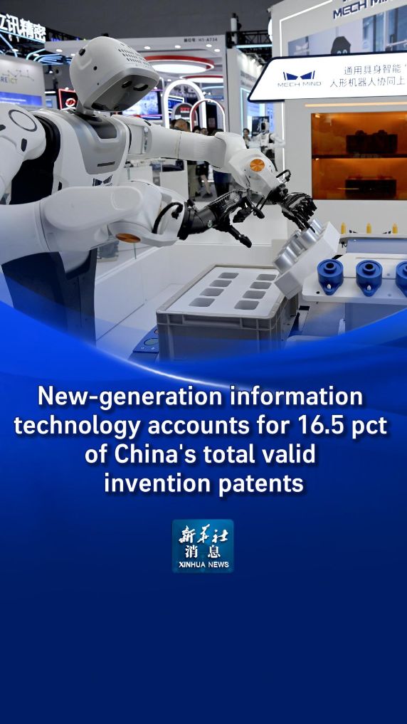 Xinhua News | New-generation information technology accounts for 16.5 pct of China's total valid invention patents