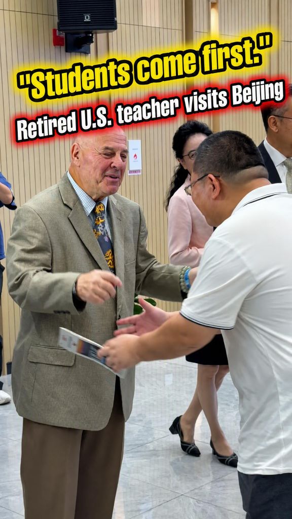 "Students come first," says retired U.S. teacher in Beijing