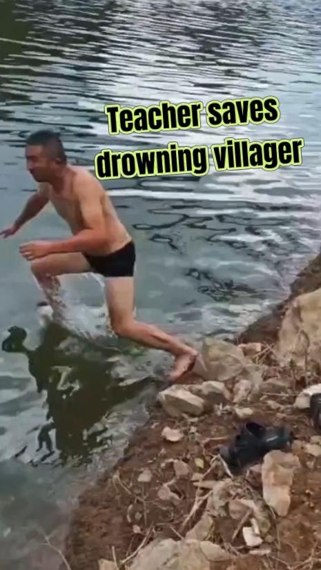 Teacher saves drowning villager in southwest China's Bijie