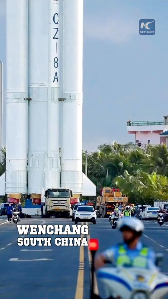 Chinese Long March-8A rocket's vertical transfer