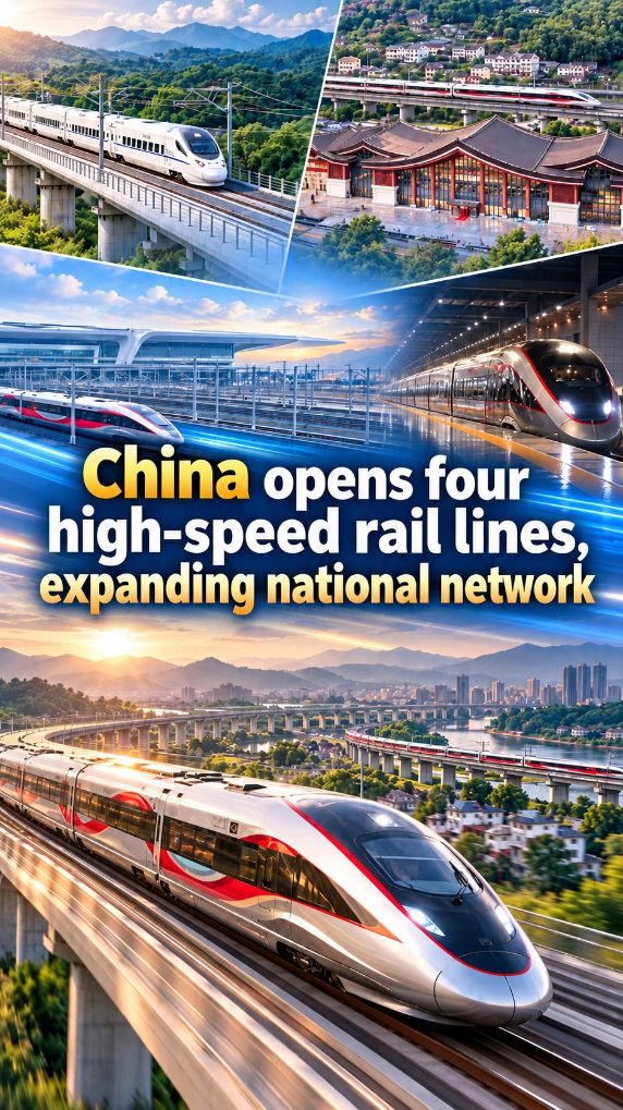 China opens four high-speed rail lines, expanding national network