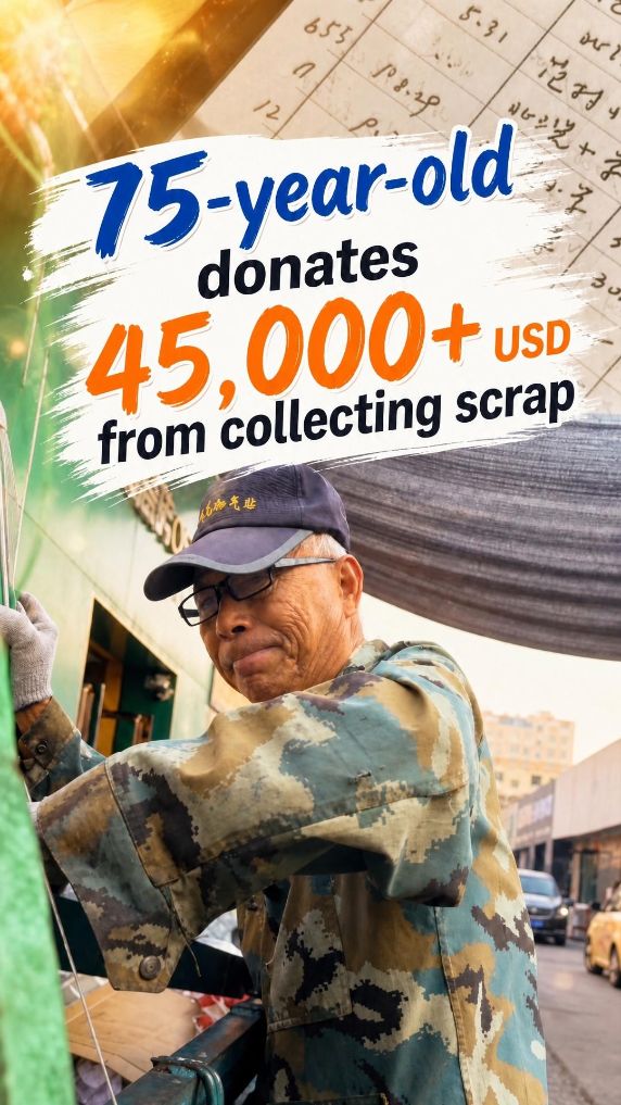 75-year-old donates over 45,000 USD from collecting scrap