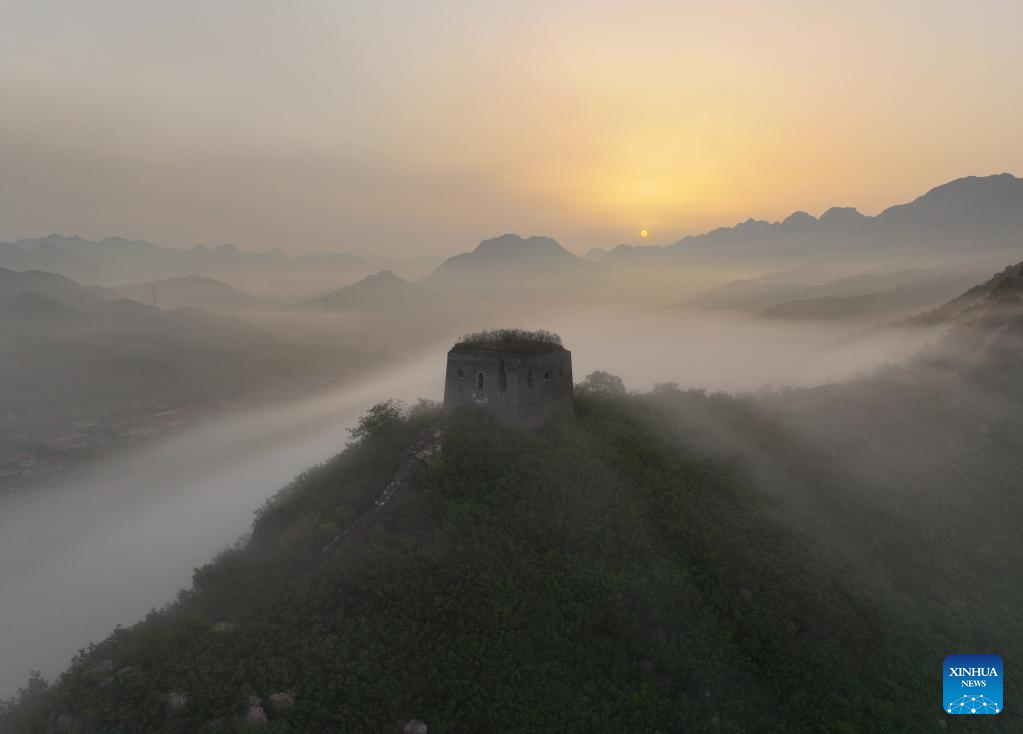 Aerial view of Great Wall in China's Hebei-Xinhua