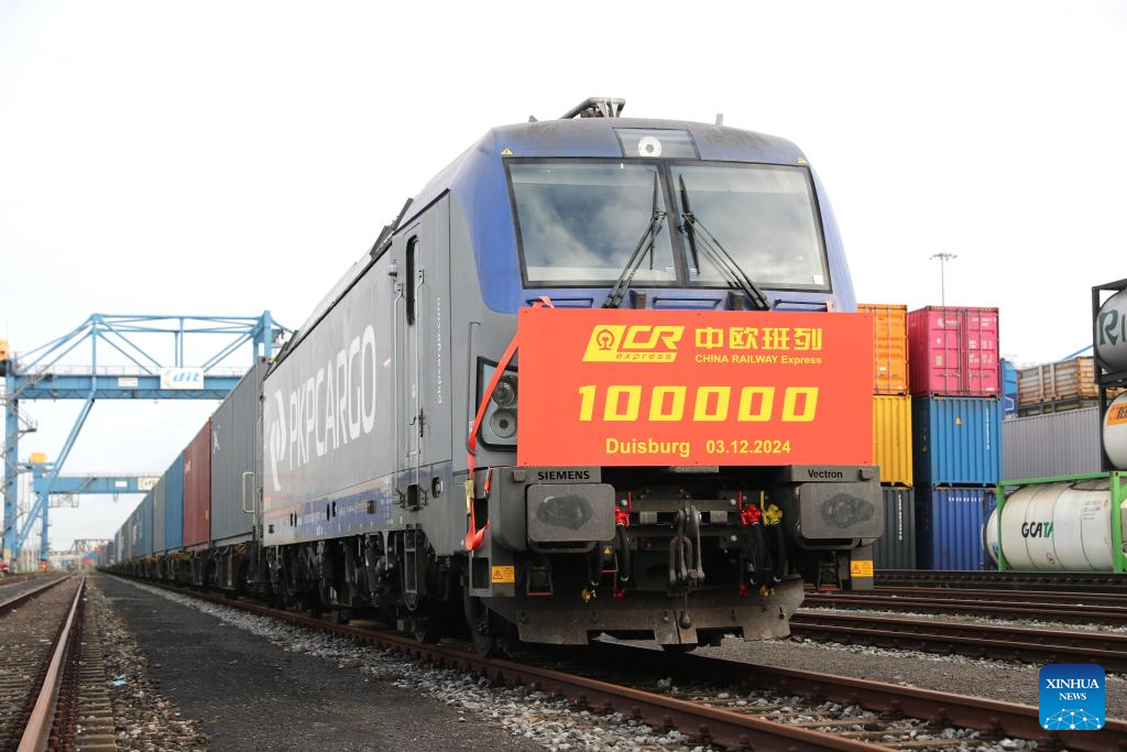 China-Europe freight train service hits milestone as 100,000th train arrives in Germany-Xinhua