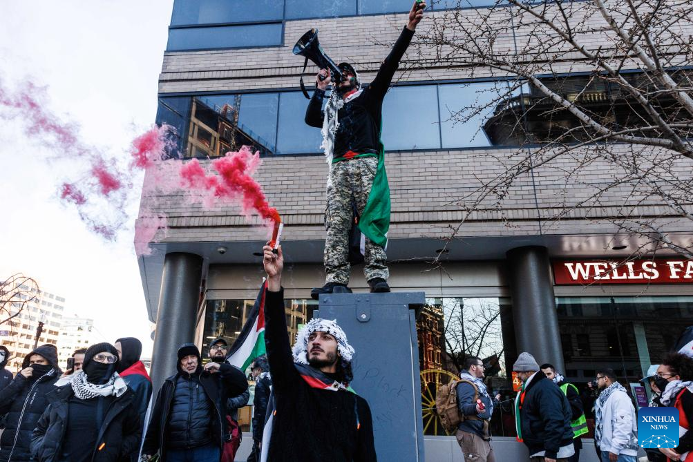 Protesters take part in pro-Palestinian march in Washington-Xinhua