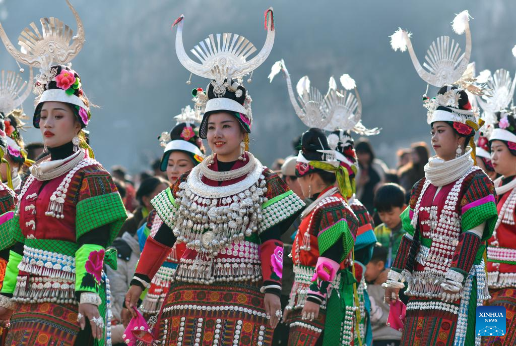 Miao people celebrate Gannangxiang festival in Guizhou, SW China-Xinhua