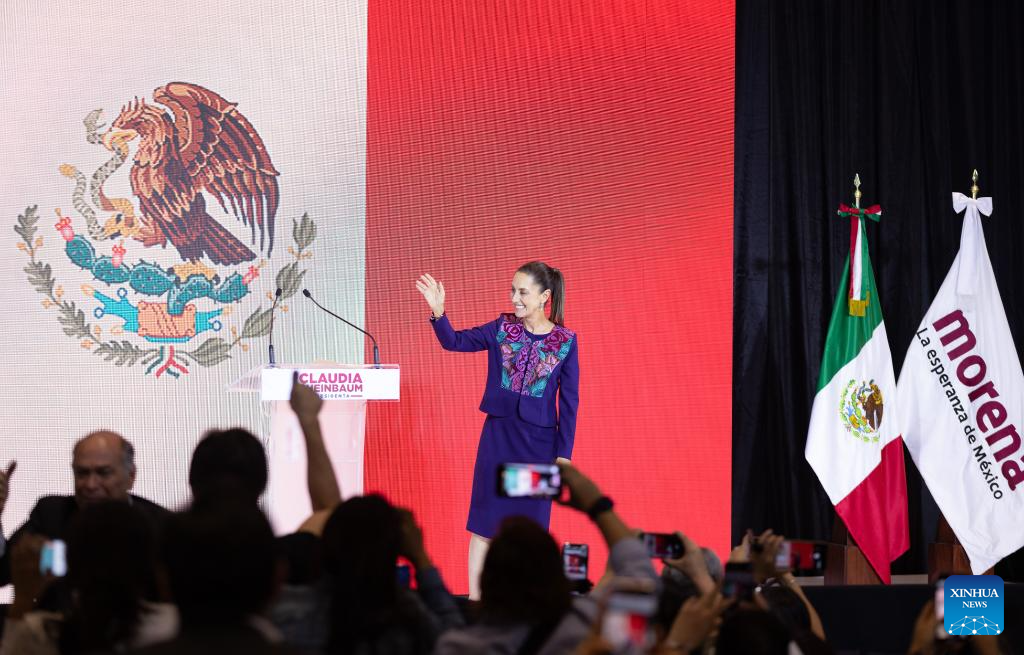 Claudia Sheinbaum declares victory in Mexico's presidential election-Xinhua