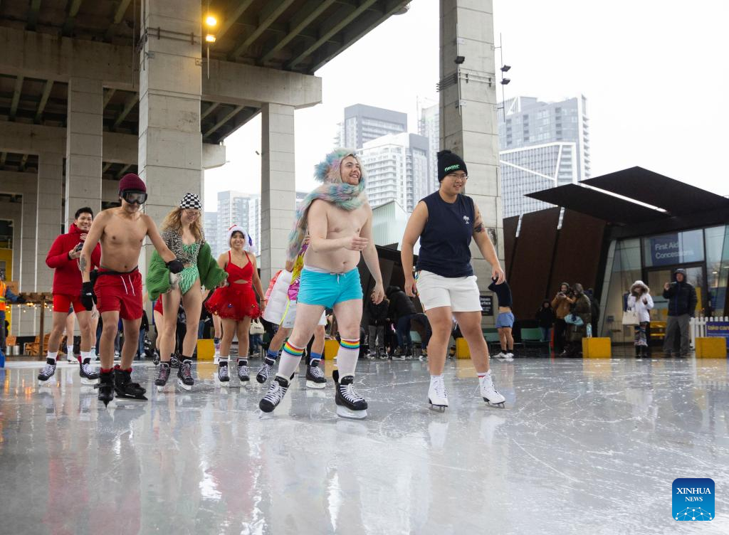 2024 Toronto Polar Bear Skate held at Bentway Skate Trail in CanadaXinhua